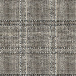 Wool-blend broadloom carpet swatch in a plaid tweed weave in silver and gray.