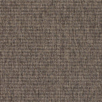 Outdoor broadloom carpet swatch in a striped weave in mottled brown and white.