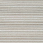 Outdoor broadloom carpet swatch in a striped weave in mottled cream and white.