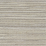 Outdoor broadloom carpet swatch in a multicolor weave in shades of cream, tan and brown.
