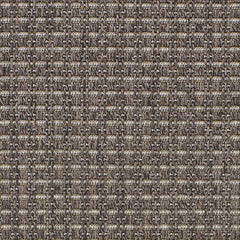 Outdoor broadloom carpet swatch in a dimensional grid weave in gray and brown.