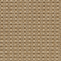Outdoor broadloom carpet swatch in a dimensional grid weave in cream and brown.