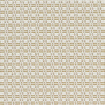 Outdoor broadloom carpet swatch in a dimensional grid weave in white and gold.
