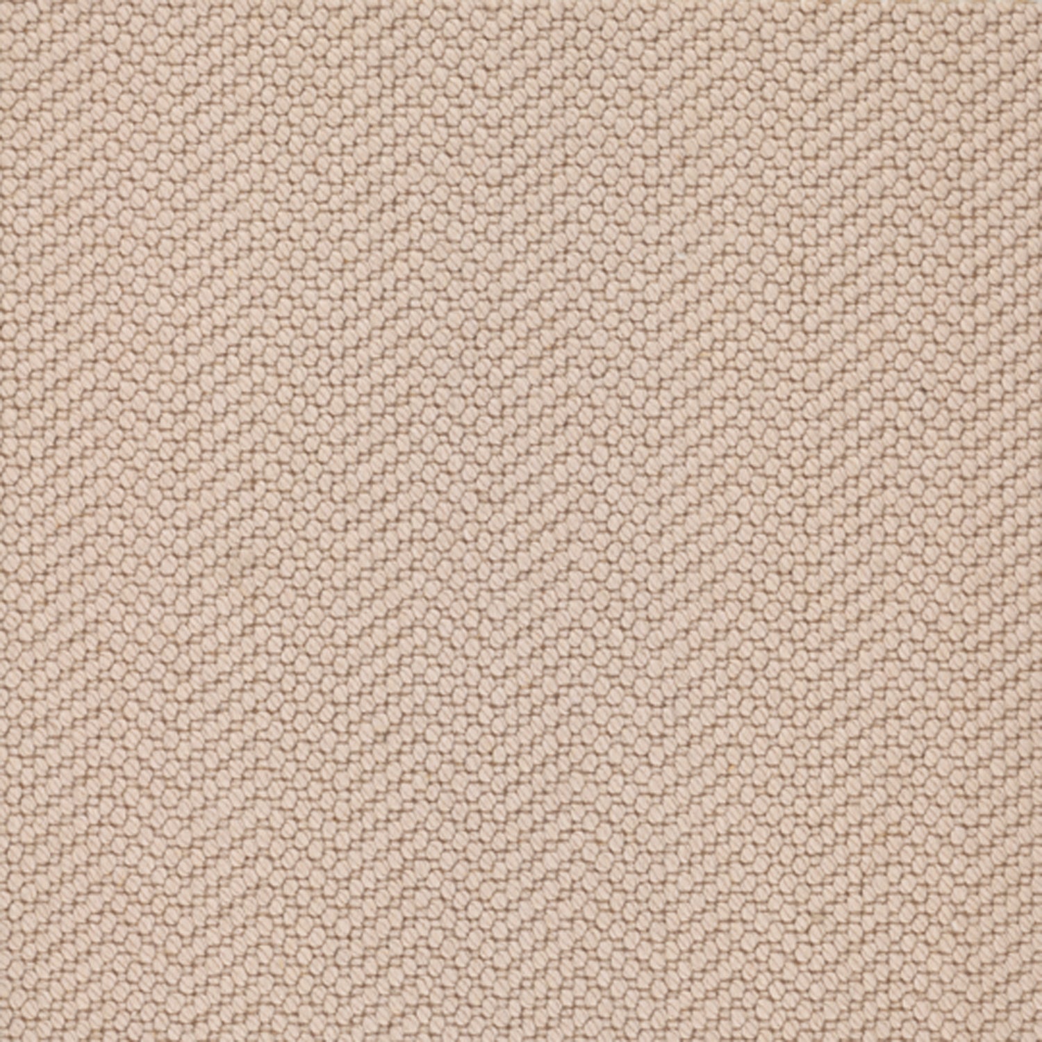 Wool broadloom carpet swatch in a dimensional herringbone weave in beige.