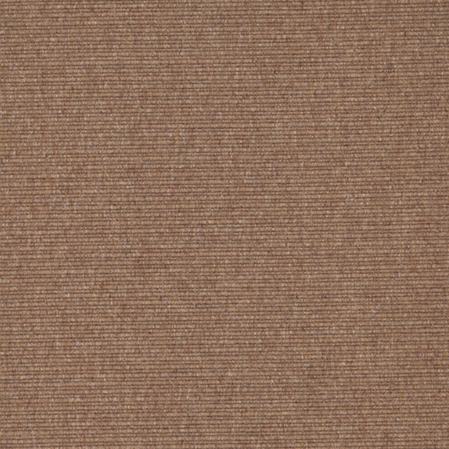 Wool broadloom carpet swatch in a ribbed weave in chestnut.