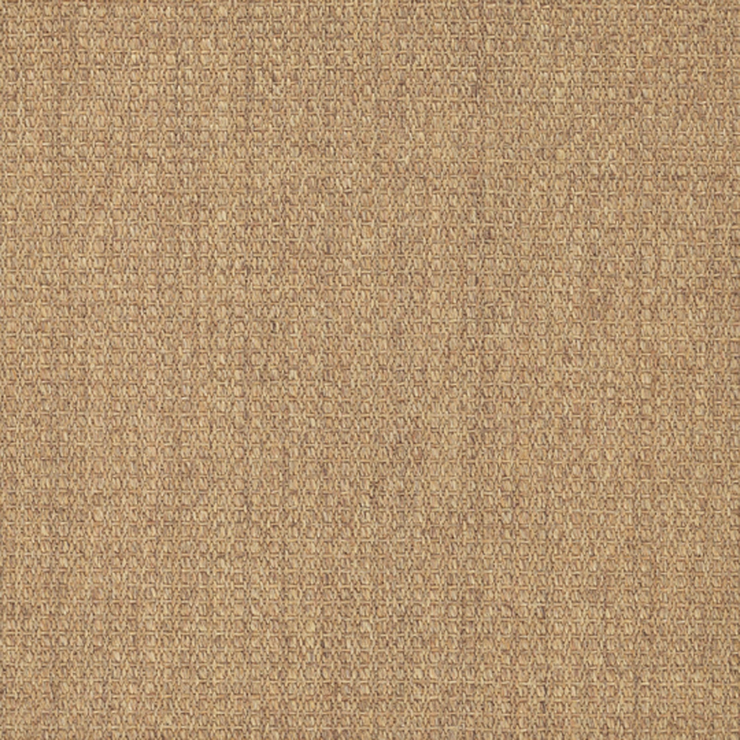 Sisal broadloom carpet swatch in a flat grid weave in tan.