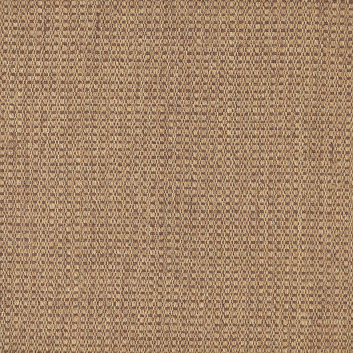 Sisal broadloom carpet swatch in a flat grid weave in tan and brown.