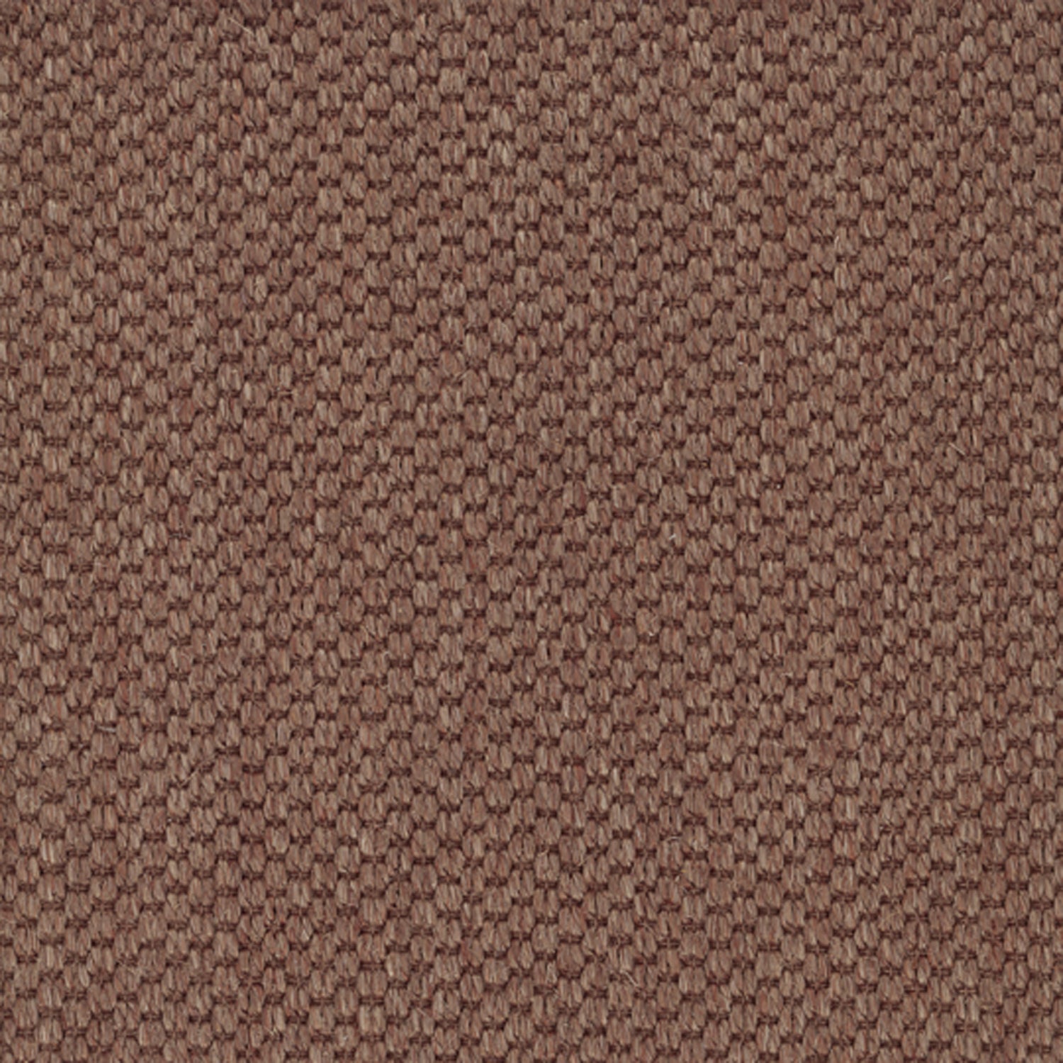 Sisal broadloom carpet swatch in a chunky grid weave in sable and dark brown.