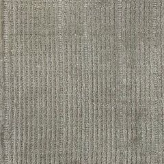 Nylon broadloom carpet swatch in a ribbed weave in silver.