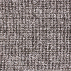 Wool-blend broadloom carpet swatch in a looped weave in mottled brown and cream.