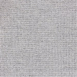 Wool-blend broadloom carpet swatch in a looped weave in silver.