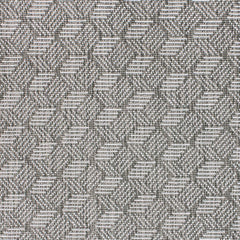 Wool-blend broadloom carpet swatch in a small-scale linear geometric pattern in white and charcoal.