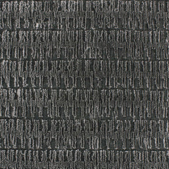 Wool-blend broadloom carpet swatch in a dimensional stripe print in charcoal.