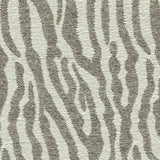 Wool-blend broadloom carpet swatch in a cream and chocolate tiger print weave.