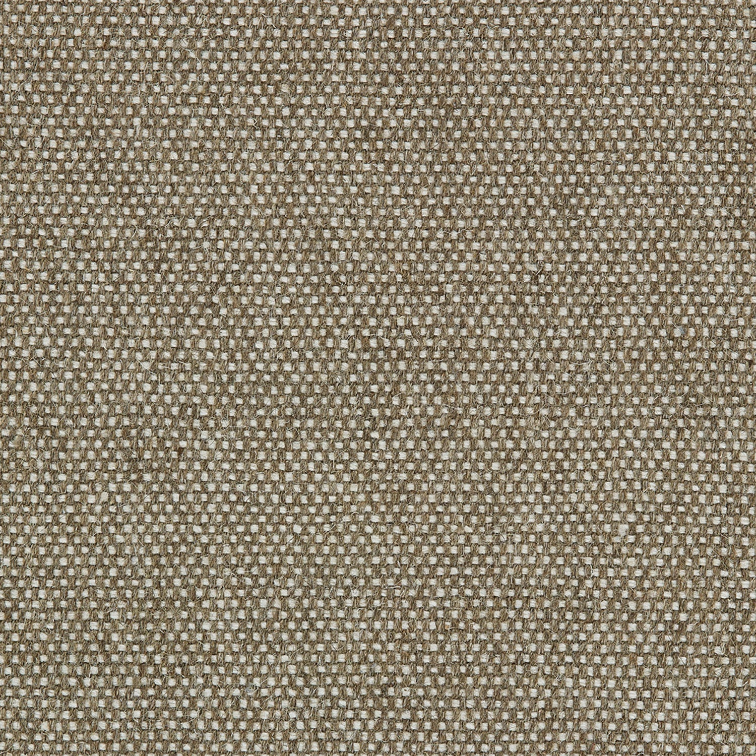 Wool broadloom carpet swatch in a flat grid weave in cream and light brown.