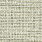 Wool broadloom carpet swatch in a flat grid weave in off-white and cream.
