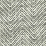Wool broadloom carpet swatch in a chunky herringbone weave in white and charcoal.