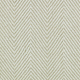 Wool broadloom carpet swatch in a herringbone weave in beige and white.