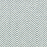 Wool broadloom carpet swatch in a herringbone weave in sky blue and white.