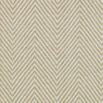 Wool broadloom carpet swatch in a herringbone weave in gold and white.