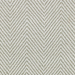 Wool broadloom carpet swatch in a herringbone weave in silver and white.