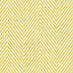 Wool broadloom carpet swatch in a herringbone weave in yellow and white.