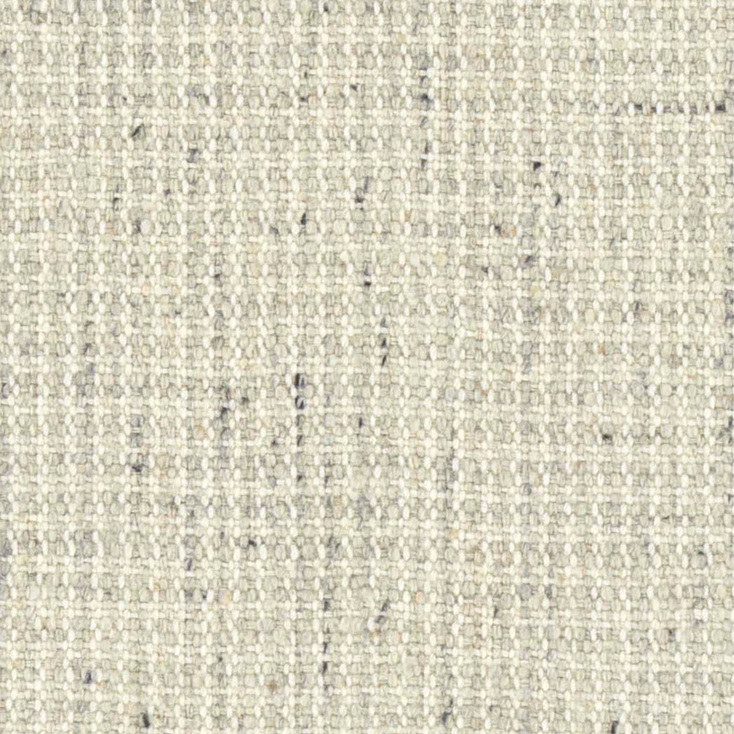 Wool broadloom carpet swatch in a chunky tweed weave in mottled white and greige.