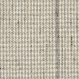 Wool broadloom carpet swatch in a chunky striped tweed in mottled cream, brown and gray.