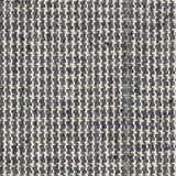 Wool broadloom carpet swatch in a chunky striped tweed in mottled white and charcoal.