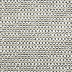 Swatch of fabric with rows of hand-drawn black and white honeycomb shapes on a tan background.