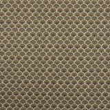Swatch of fabric with a repeating Japanese-inspired scalloped pattern in shades of brown and tan.