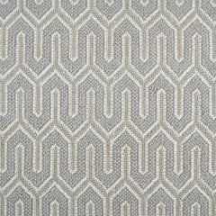 Wool-blend broadloom carpet swatch in a chunky geometric linear weave in tan and gray.
