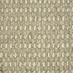 Wool-sisal broadloom carpet swatch in a chunky grid weave in cream and gray.