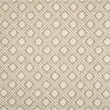 Wool-blend broadloom carpet swatch in a diamond weave in cream on a tan field.