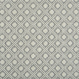 Wool-blend broadloom carpet swatch in a diamond weave in cream on a mottled grey field.