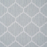 Wool-blend broadloom carpet swatch in a chunky lattice weave in light blue on a mottled blue field.