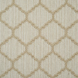 Wool-blend broadloom carpet swatch in a chunky lattice weave in tan on a mottled cream field.