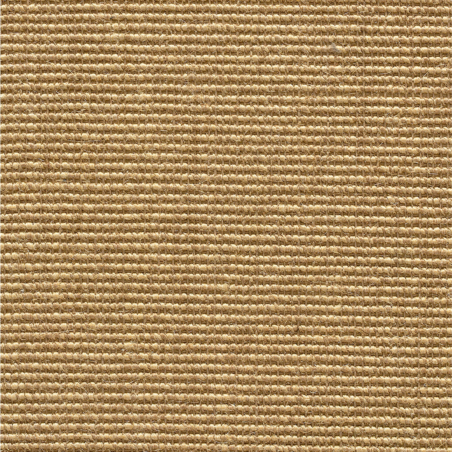 Sisal broadloom carpet swatch in a flat grid weave in gold.