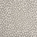 Wool-blend broadloom carpet swatch in a small scale animal print pattern in cream and light gray on a gray field.