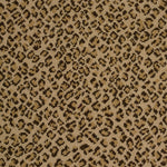 Wool-blend broadloom carpet swatch in a small scale animal print pattern in black and gold on a bronze field.