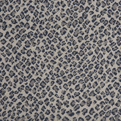Wool-blend broadloom carpet swatch in a small scale animal print pattern in gray and navy on a silver field.