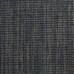 Wool-blend broadloom carpet swatch in a ribbed weave in mottled navy and tan.