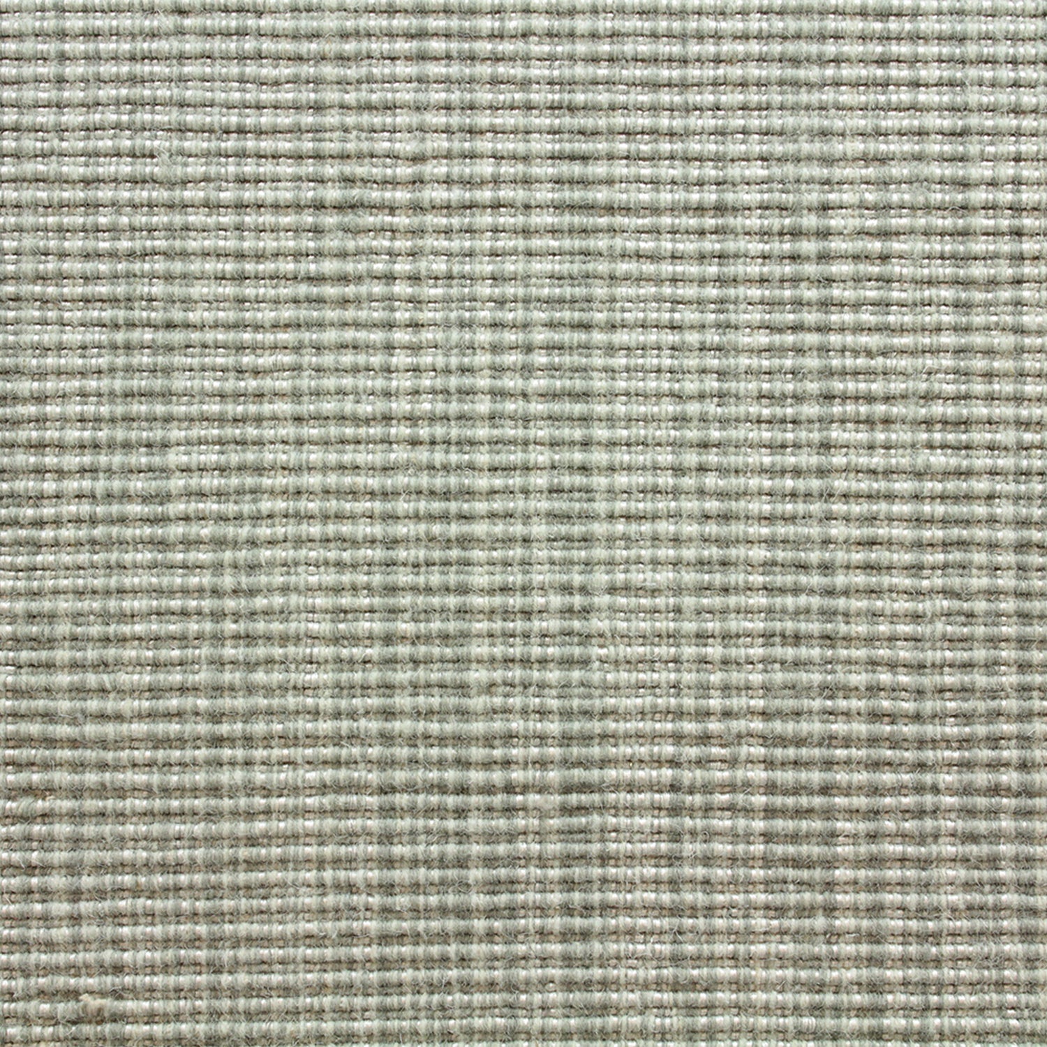Wool-blend broadloom carpet swatch in a ribbed weave in mottled mint green and cream.