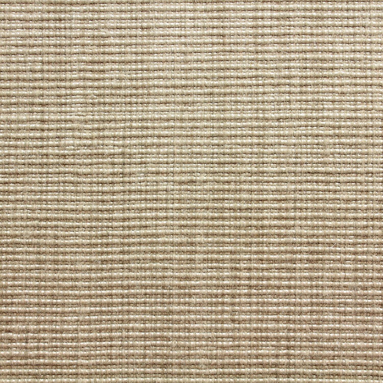 Wool-blend broadloom carpet swatch in a ribbed weave in tan.