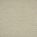 Outdoor broadloom carpet swatch in a flat grid weave in cream.