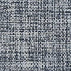 Wool-blend broadloom carpet swatch in a chunky grid weave in white and navy.
