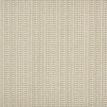 Outdoor broadloom carpet swatch in a flat grid weave in shades of cream.