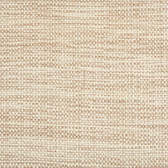 Outdoor broadloom carpet swatch in a chunky grid weave in mottled cream and tan.