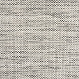 Outdoor broadloom carpet swatch in a chunky grid weave in mottled white, gray and charcoal.