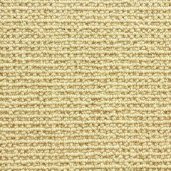 Wool broadloom carpet swatch in a chunky loop weave in beige.